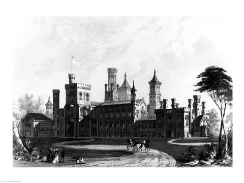 Framed Smithsonian Institution from the South West Print
