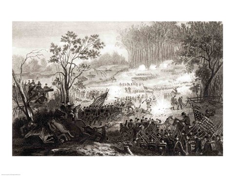 Framed Battle at Pittsburg Landing Print