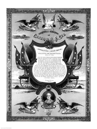 Framed Farewell Address of General Robert E. Lee Print