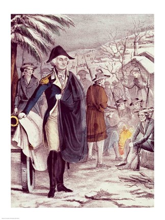 Framed George Washington at Valley Forge Print