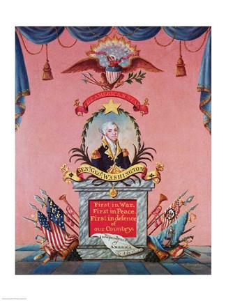 Framed In Praise of George Washington Print