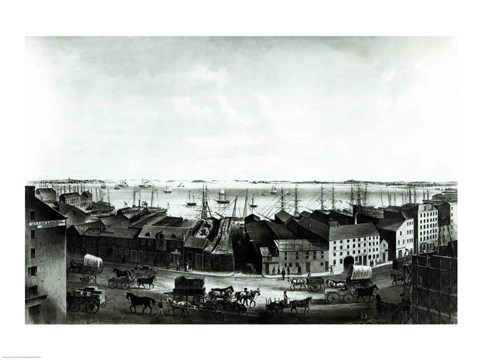 Framed Boston Harbour, 1854 Print