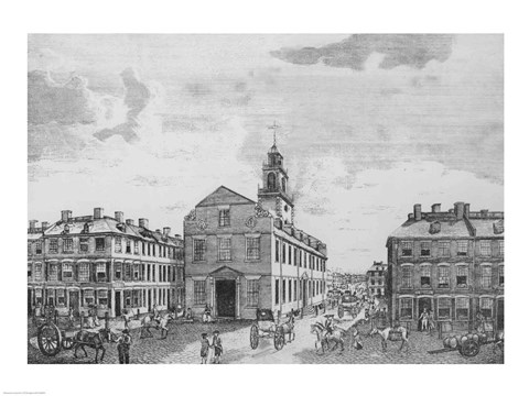 Framed South West View of The Old State House, Boston, 1881 Print