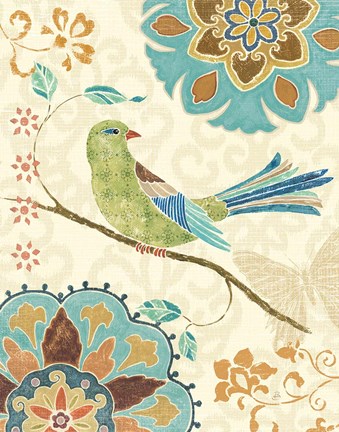 Framed Eastern Tales Birds II Print