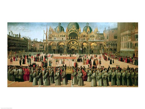 Framed Procession in St. Mark&#39;s Square, 1496 Print
