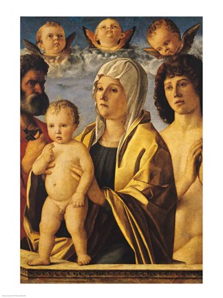 Framed Virgin and Child with St. Peter and St. Sebastian Print