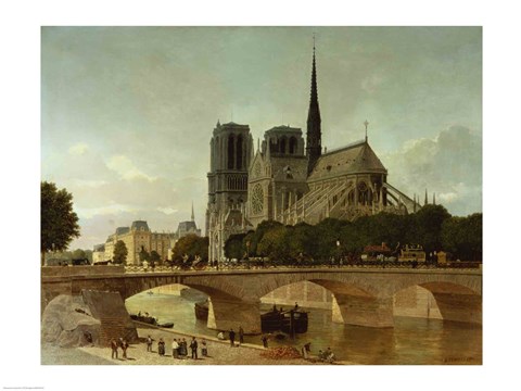 Framed Notre Dame, Paris, 1884 Print