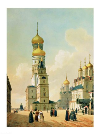 Framed Ivan the Great Bell Tower in the Moscow Kremlin Print