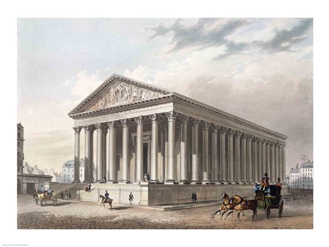 Framed Exterior view of the Madeleine, Paris Print