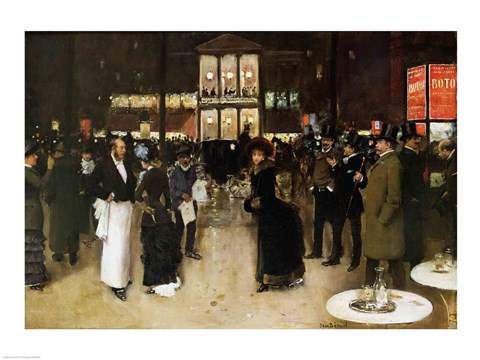 Framed Boulevard at Night Print