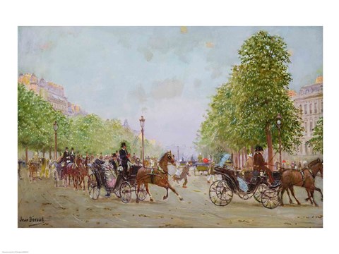 Framed Promenade on the Champs-Elysees Print