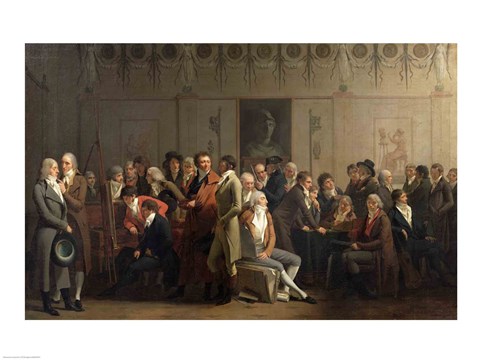Framed Reunion of Artists in the Studio of Isabey, 1798 Print