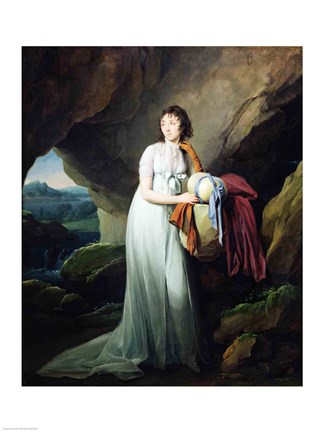 Framed Portrait of a Woman in a Cave Print