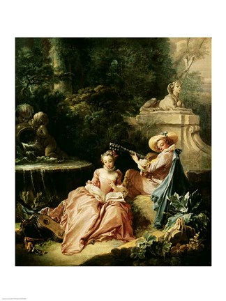 Framed Music Lesson, 1749 Print