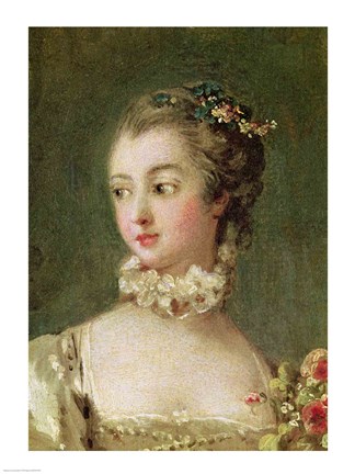 Framed Madame de Pompadour - detail Print