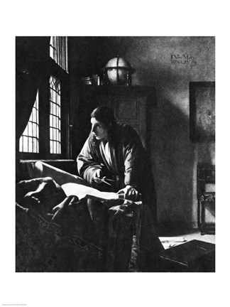 Framed Geographer, 1669 Print