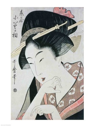 Framed Bust portrait of the heroine Kioto of the Itoya Print