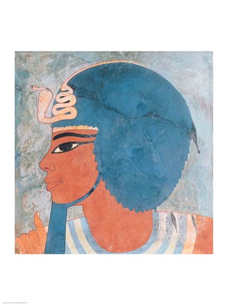 Framed Head of Amenophis III from the tomb of Onsou Print
