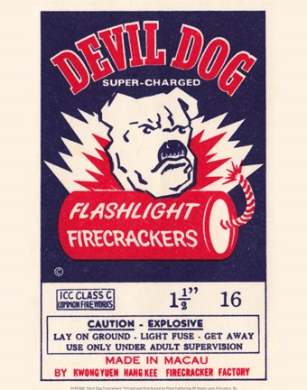 Framed Devil Dog Firecrackers Print