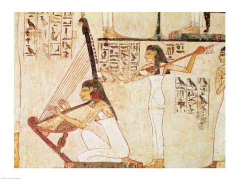 Framed Two Musicians, from the Tomb of Rekhmire Print