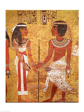 Framed Tutankhamun and his wife, Ankhesenamun Print