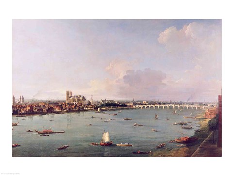 Framed View of the Thames from South of the River Print