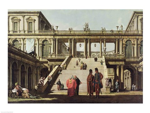 Framed Castle Courtyard, 1762 Print