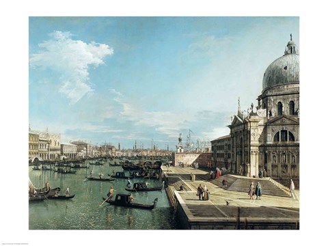 Framed Entrance to the Grand Canal and the church of Santa Maria della Salute, Venice Print