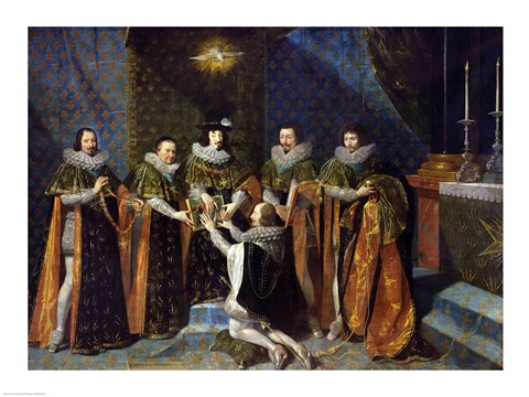 Framed Louis XIII Receiving Henri d&#39;Orleans Print