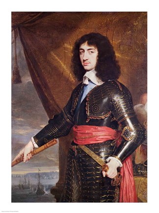 Framed Portrait of Charles II Print