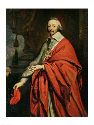 Framed Portrait of Cardinal de Richelieu Print
