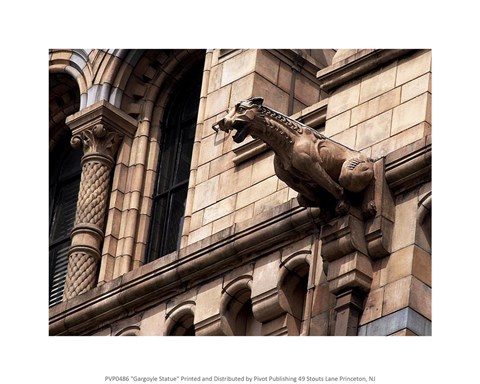 Framed Gargoyle Statue Print