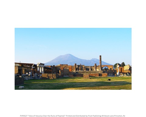 Framed View of Vesuvius Over the Ruins of Popmeii Print