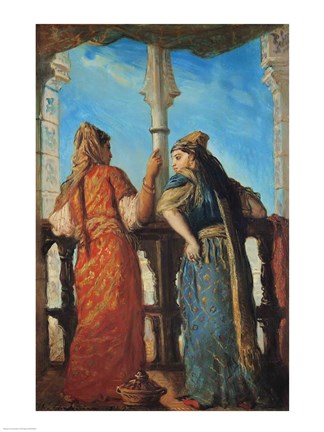 Framed Jewish Women at the Balcony, Algiers, 1849 Print