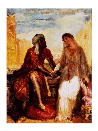 Framed Othello and Desdemona in Venice, 1850 Print