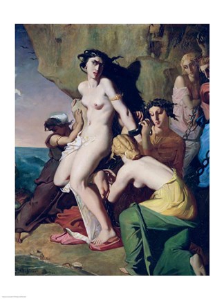 Framed Andromeda Tied to the Rock by the Nereids, 1840 Print