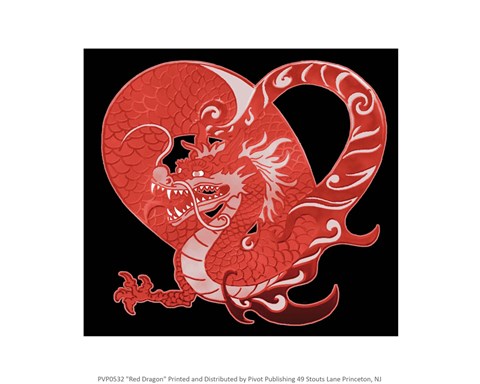 Framed Red Dragon Print