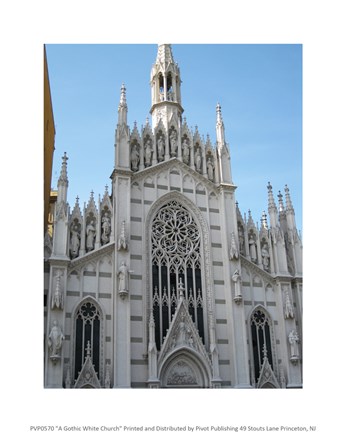 Framed Gothic White Church Print