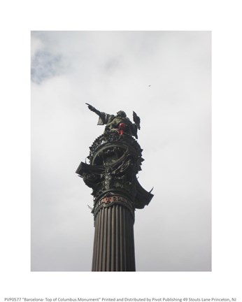 Framed Barcelona- Top of Columbus Monument Print