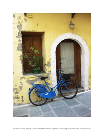 Framed Blue Bicycle Print