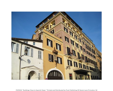 Framed Buildings Close to Spanish Steps Print