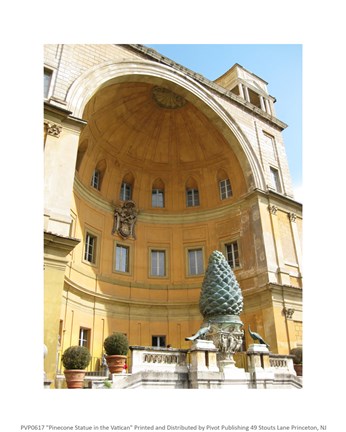 Framed Pinecone Statue in the Vatican Print