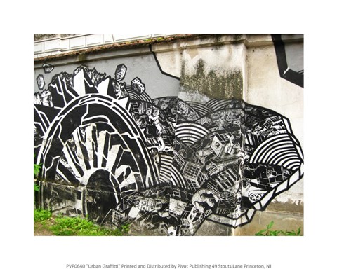 Framed Urban Graffitti on a building Print
