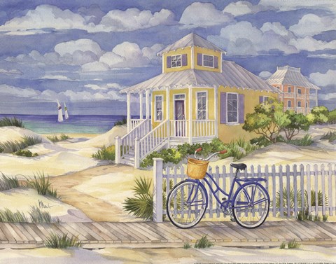 Framed Beach Cruiser Cottage II Print