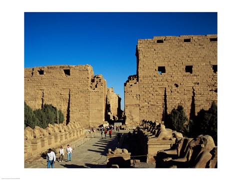 Framed Avenue of Sphinxes, Temples of Karnak, Luxor, Egypt Print