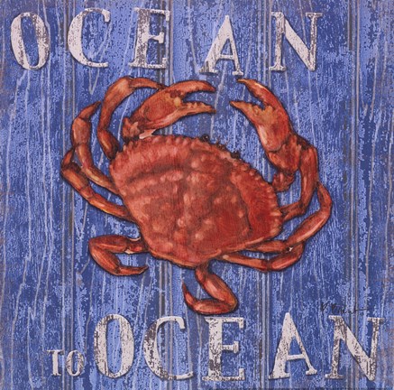 Framed Coastal USA Red Crab Print