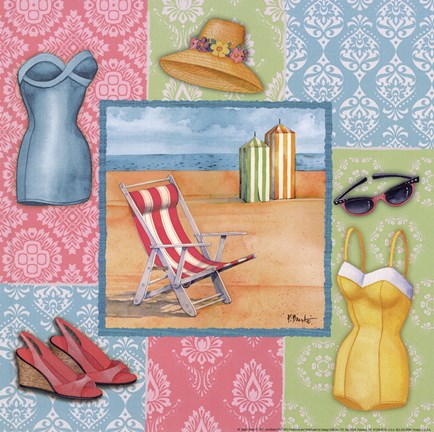 Framed Beach Wear II Print