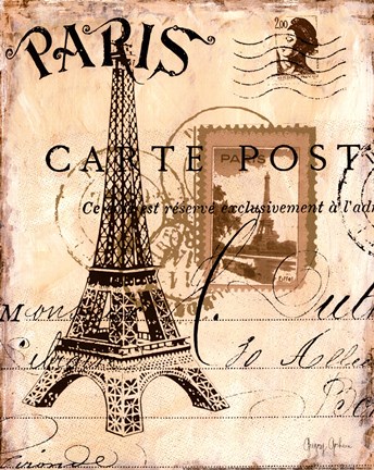 Framed Paris Collage I Print