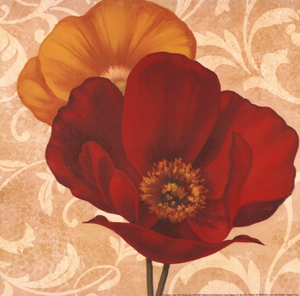 Framed Poppies I Print