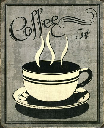 Framed Retro Coffee I Print